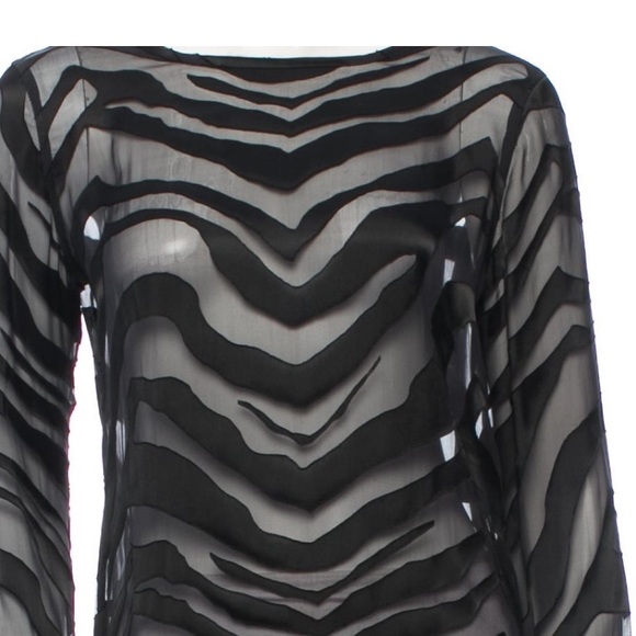 Equipment sheer top with zebra pattern print XS - Picture 4 of 4